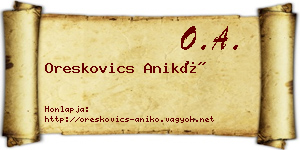 Oreskovics Anikó névjegykártya